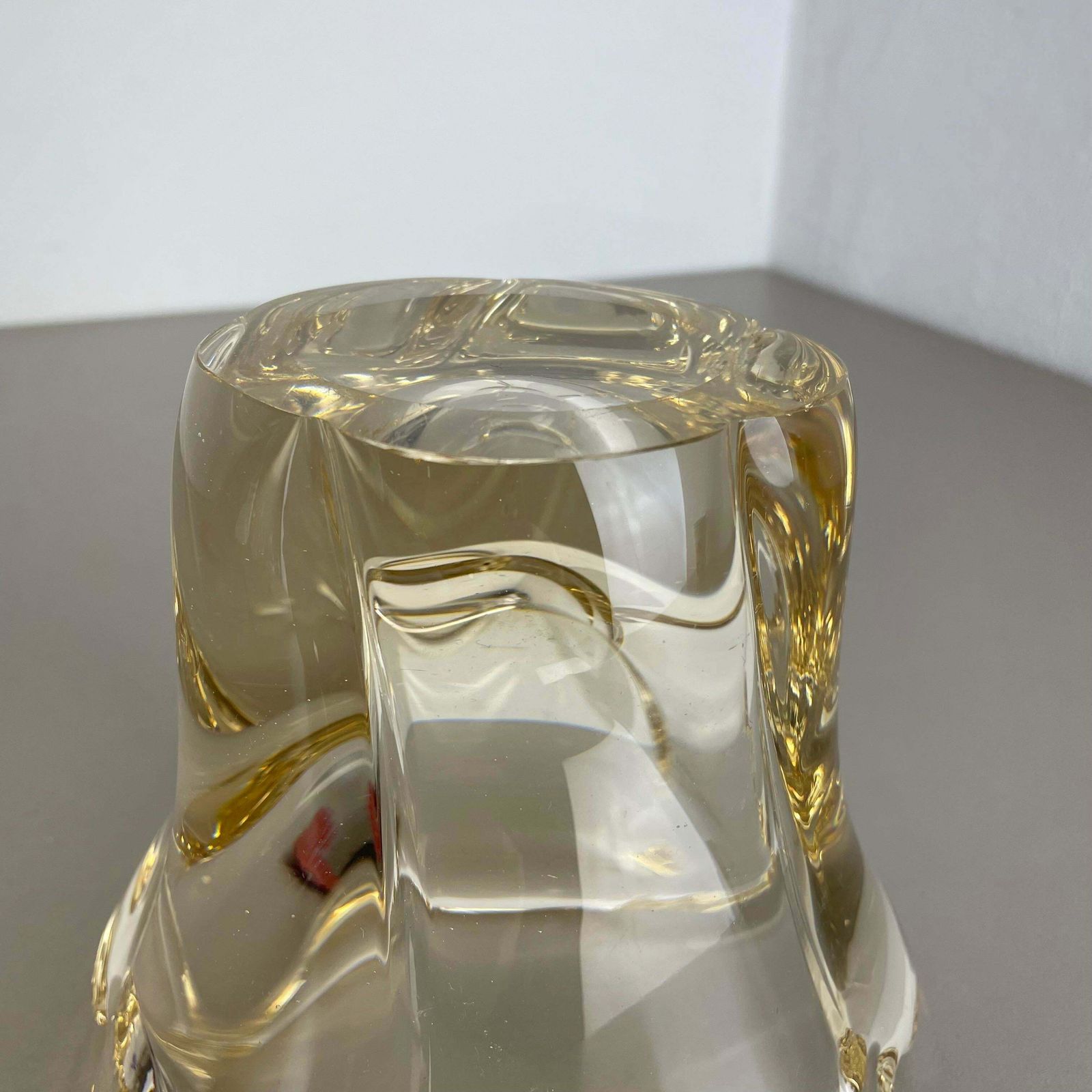 photo vintage Large 3kg Crystal Glass Centrepiece Shell Bowl By Daum Nancy France 1970s