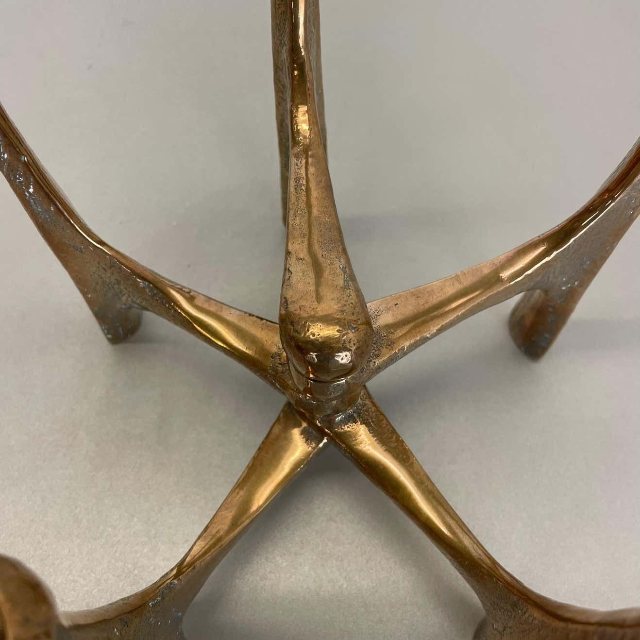Midcentury Brutalist Bronze Candleholder By Michael Harjes, Germany, 1960s photo vintage