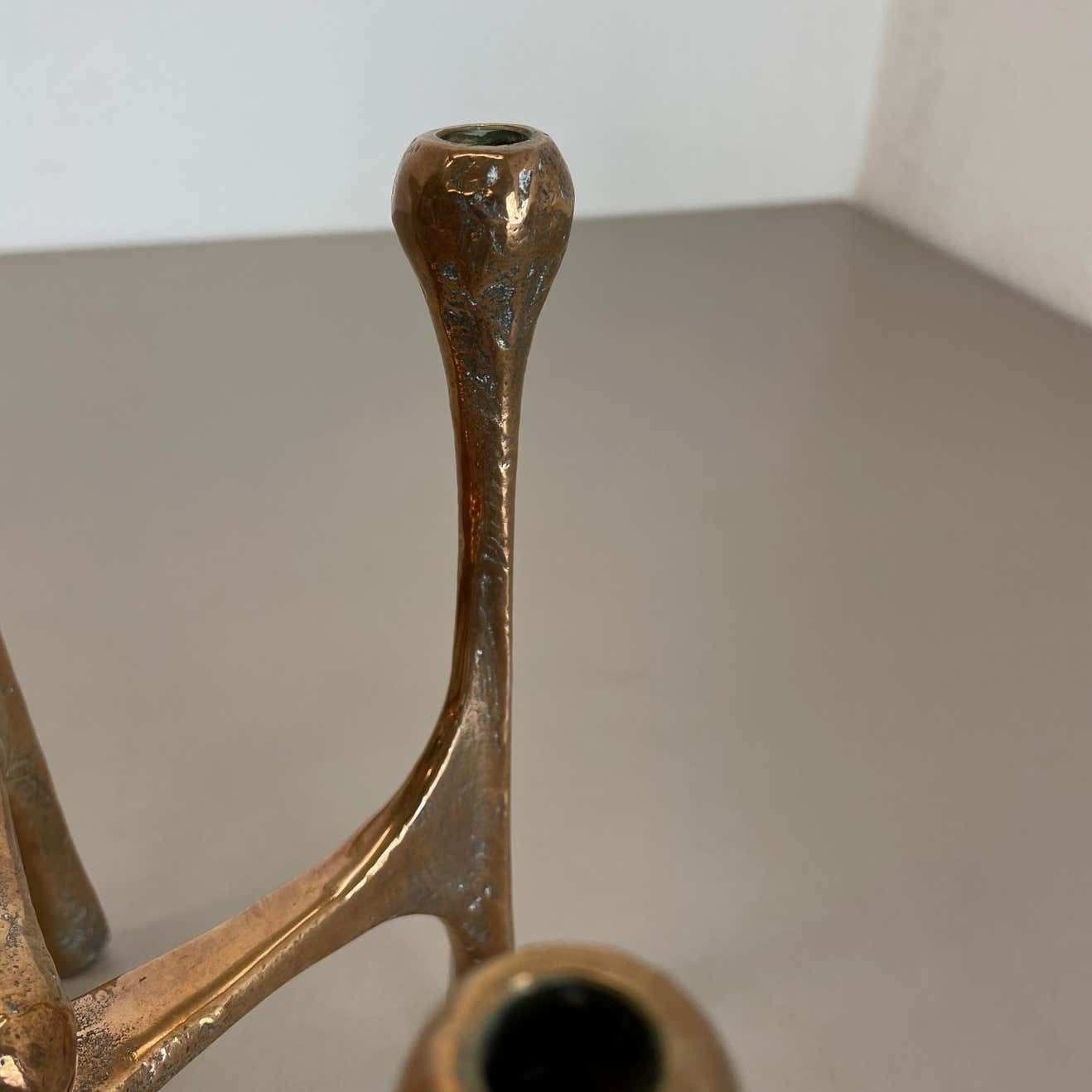 photo for sale Midcentury Brutalist Bronze Candleholder By Michael Harjes, Germany, 1960s