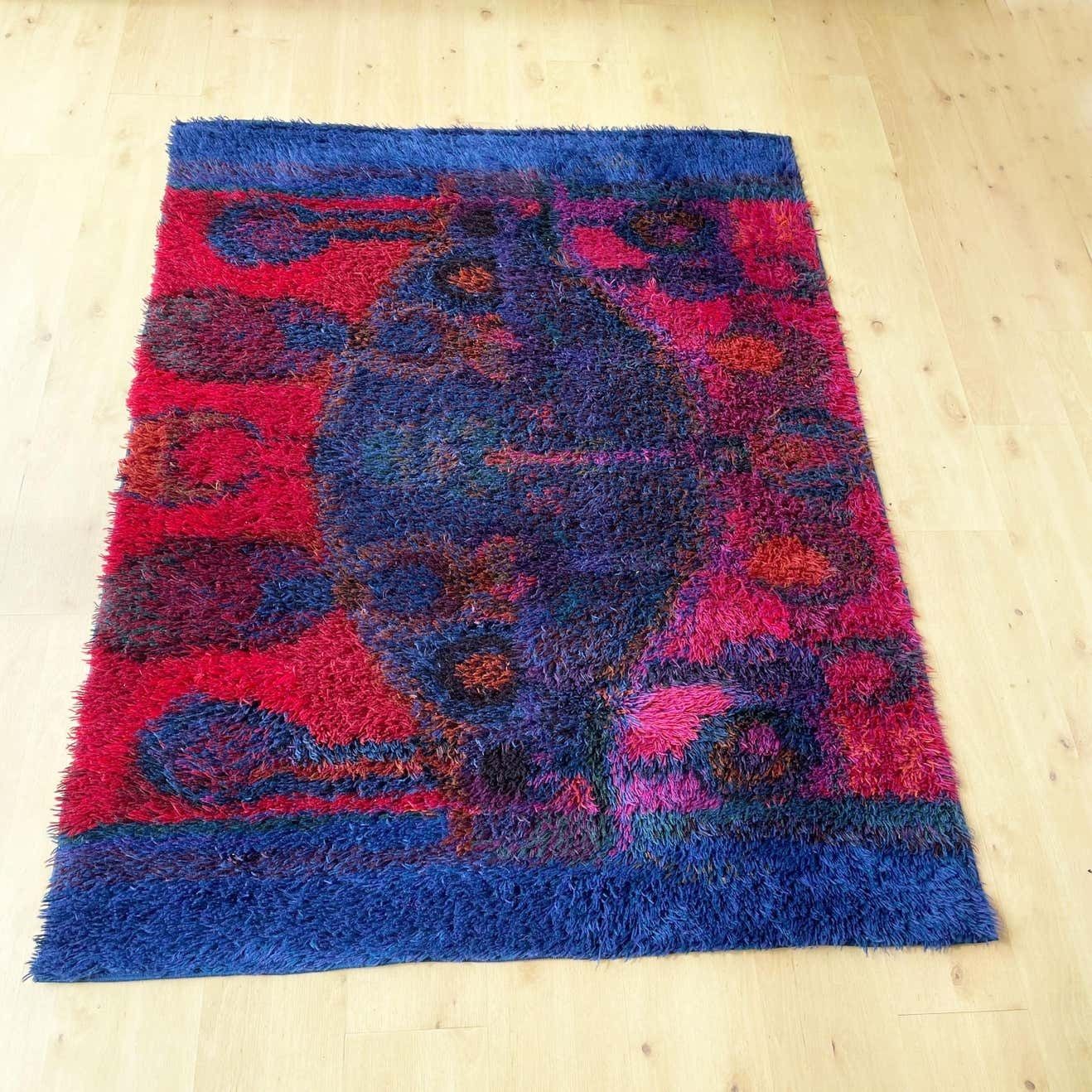 Original Scandinavian Rya Rug By Oili Mäki For Finnrya Oy Ab, Finland photo furniture