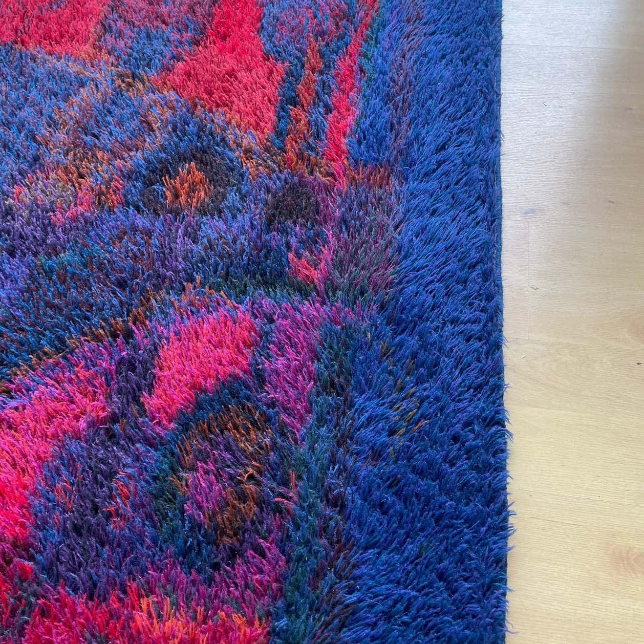 Textiles Original Scandinavian Rya Rug By Oili Mäki For Finnrya Oy Ab, Finland photo