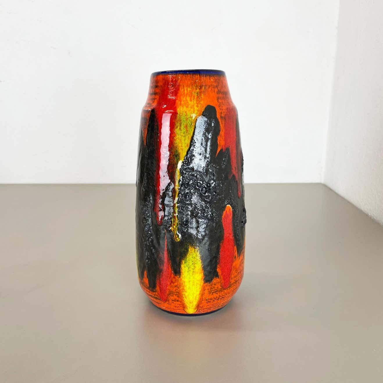 Rare Super Color Fat Lava Multi Color Vase Scheurich, Germany Wgp, 1970s photo furniture