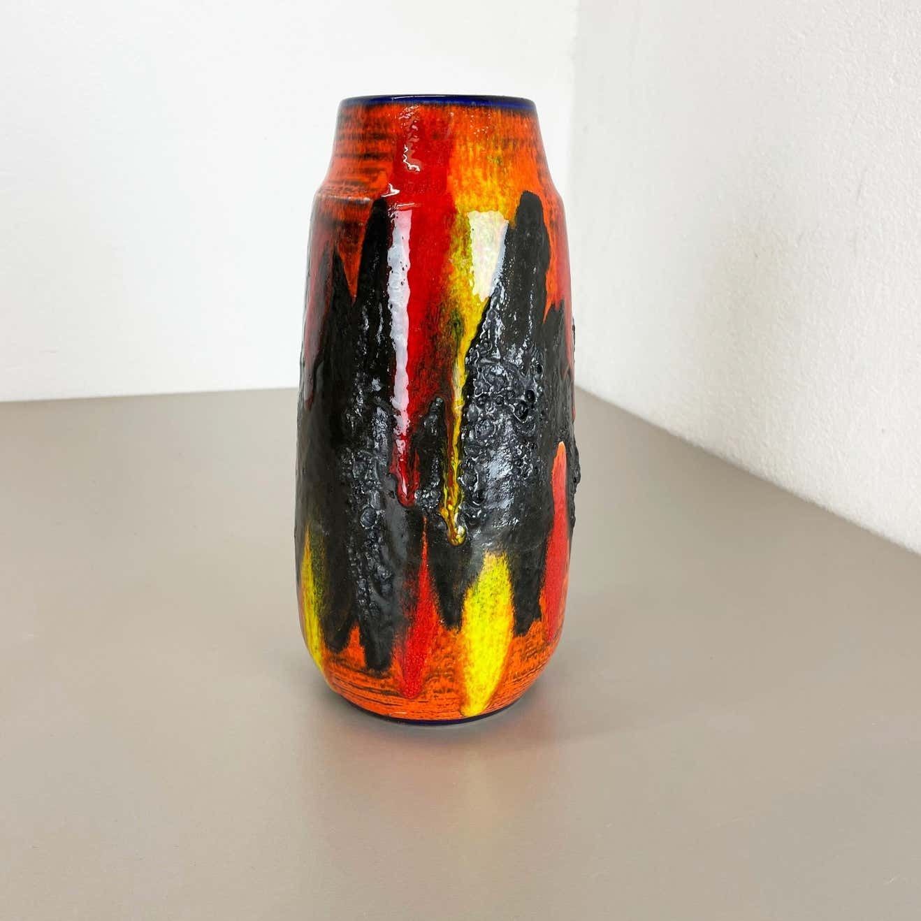Rare Super Color Fat Lava Multi Color Vase Scheurich, Germany Wgp, 1970s photo for sale