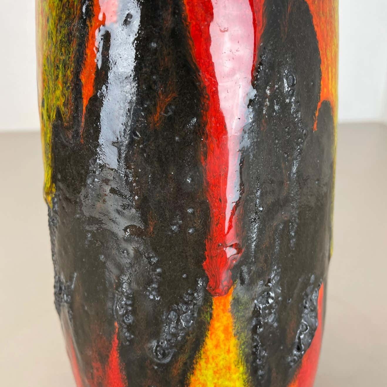 Rare Super Color Fat Lava Multi Color Vase Scheurich, Germany Wgp, 1970s photo vintage