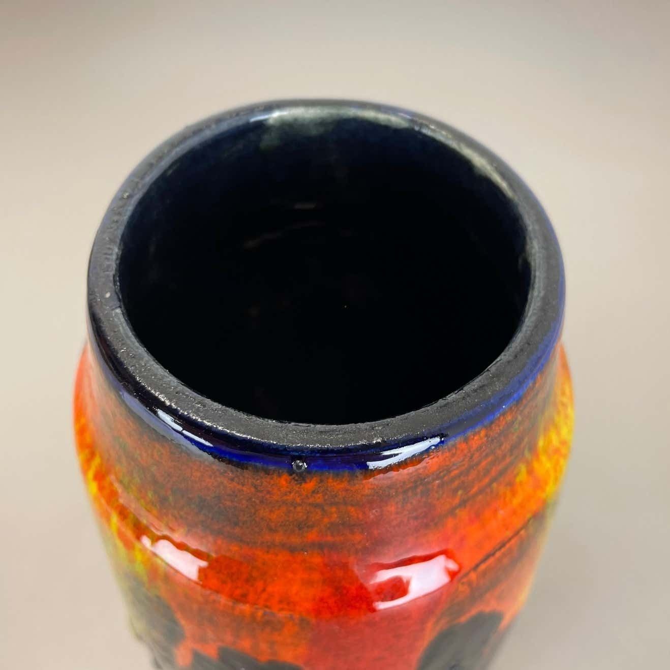 photo for sale Rare Super Color Fat Lava Multi Color Vase Scheurich, Germany Wgp, 1970s