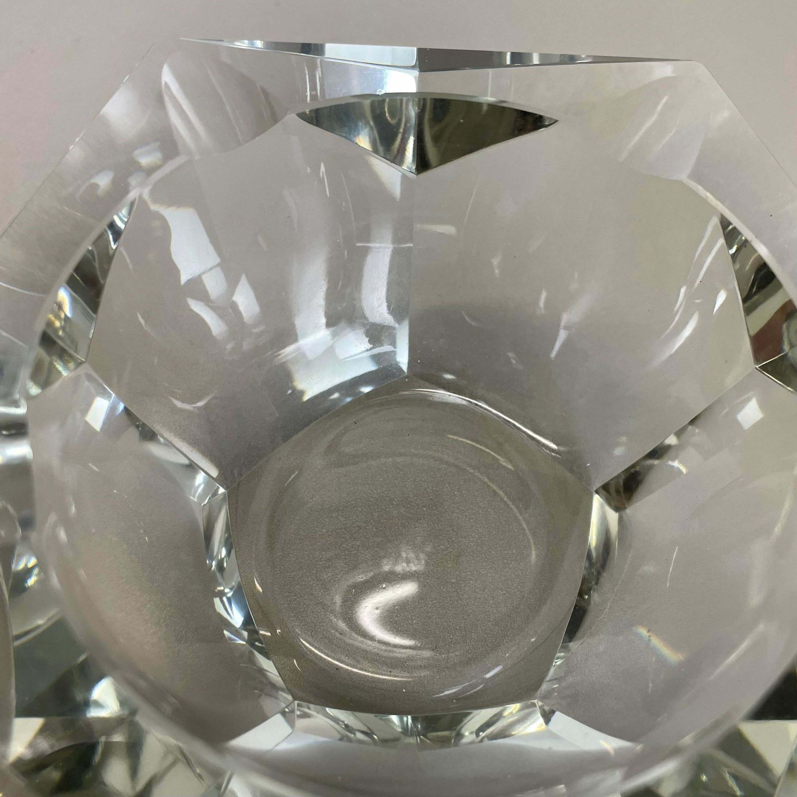Home Decor Large Murano Faceted Diamond Lucid Bowl Ashtray Element, Italy, 1970s photo