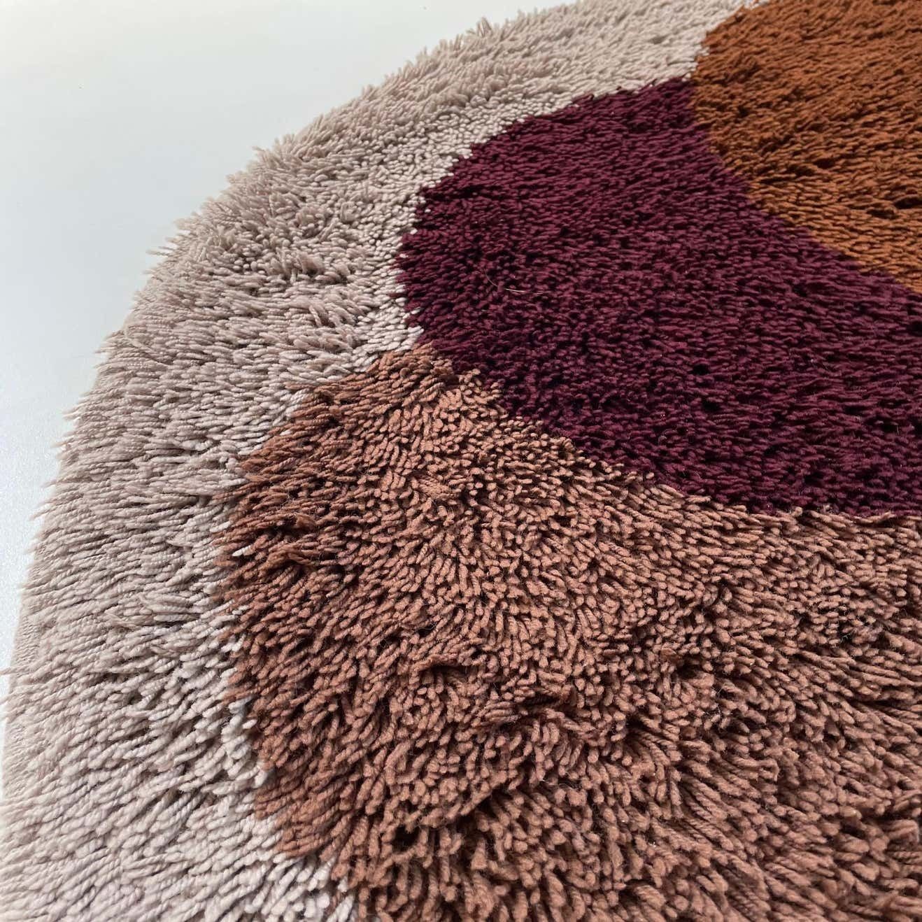 photo buy Psychedelic Multi Color Panton Style High Pile Rya Rug Carpet Desso, Netherlands