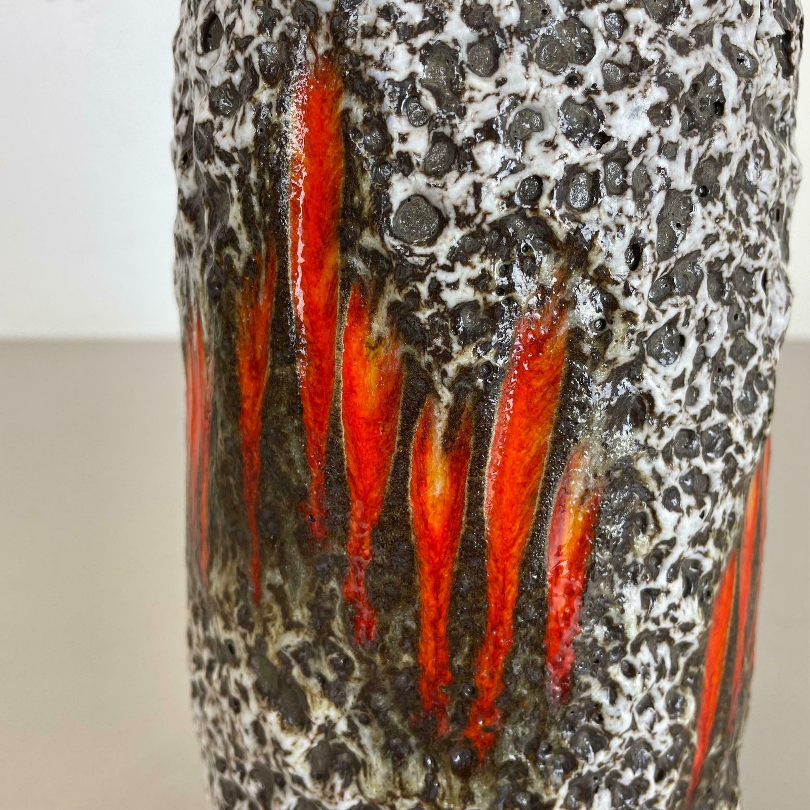 Home Decor Extraordinary Lora Zig Zag Pottery Fat Lava Vase By Scheurich, Germany, 1970s photo