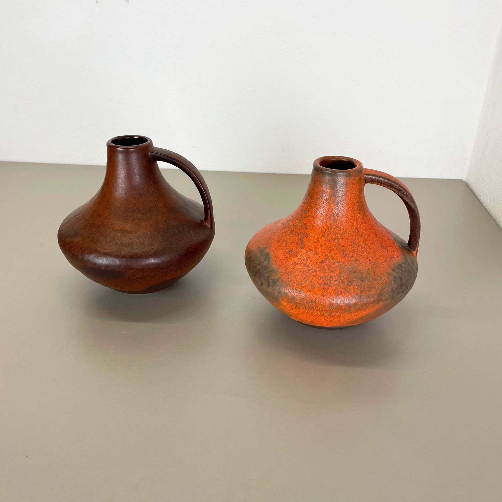 Set Of 2 Fat Lava Pottery Vases Heinz Siery Carstens Tönnieshof, Germany, 1970s photo for sale
