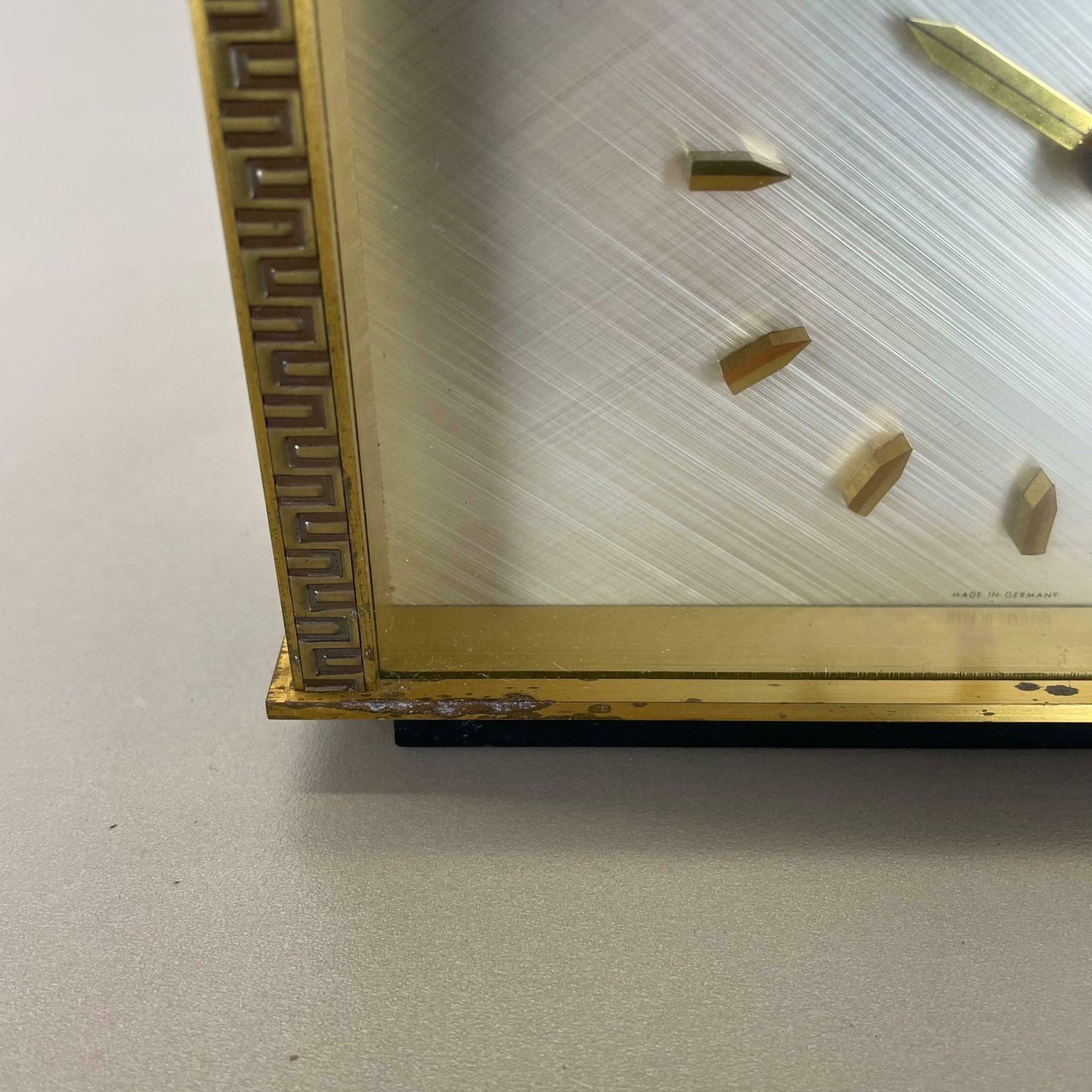 photo furniture Vintage Modernist Metal Brass Table Clock By Diehl Dilectron, Germany 1960s