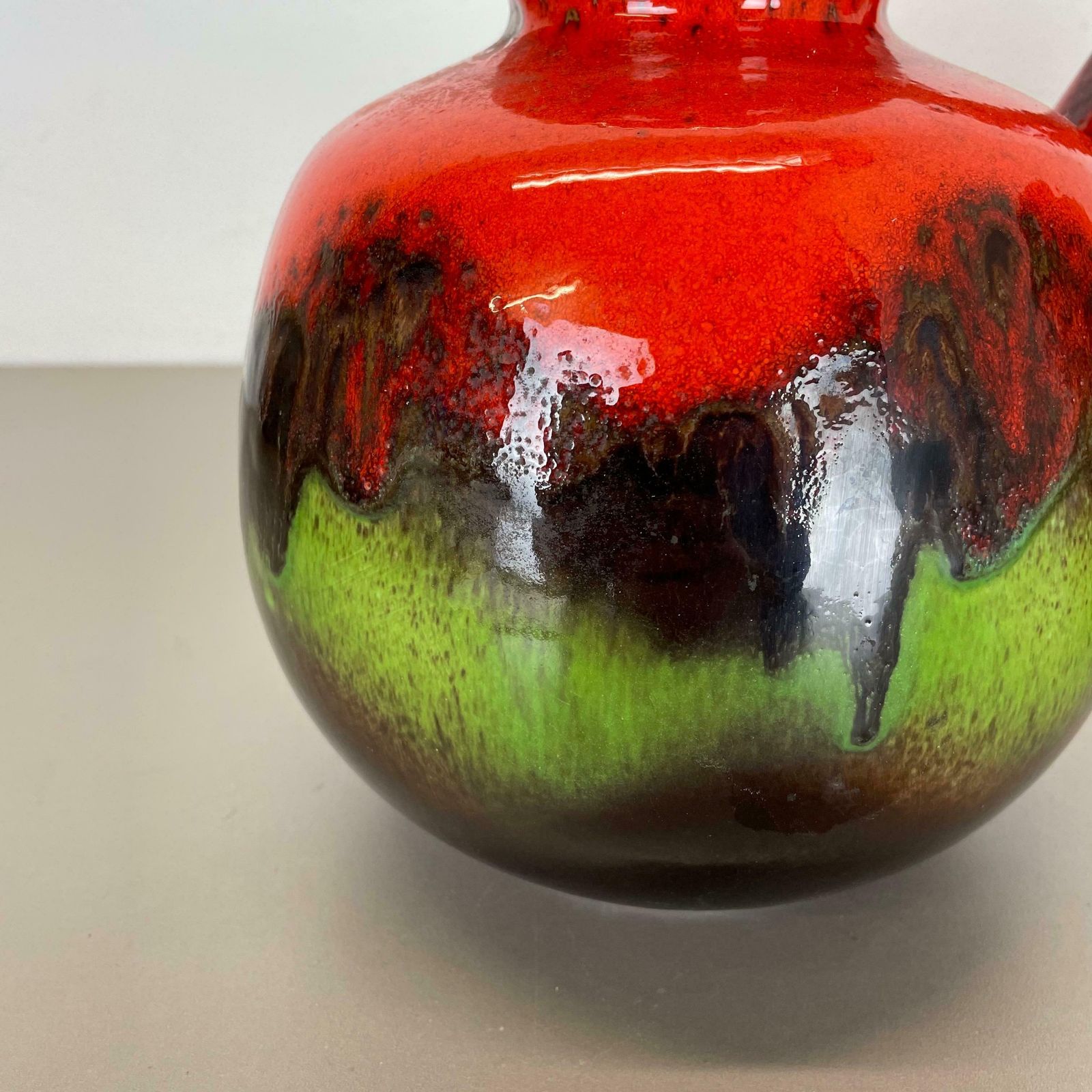 Set Of Two Pottery Fat Lava Vases "Multi Color" By Scheurich, Germany, 1970s photo vinterior