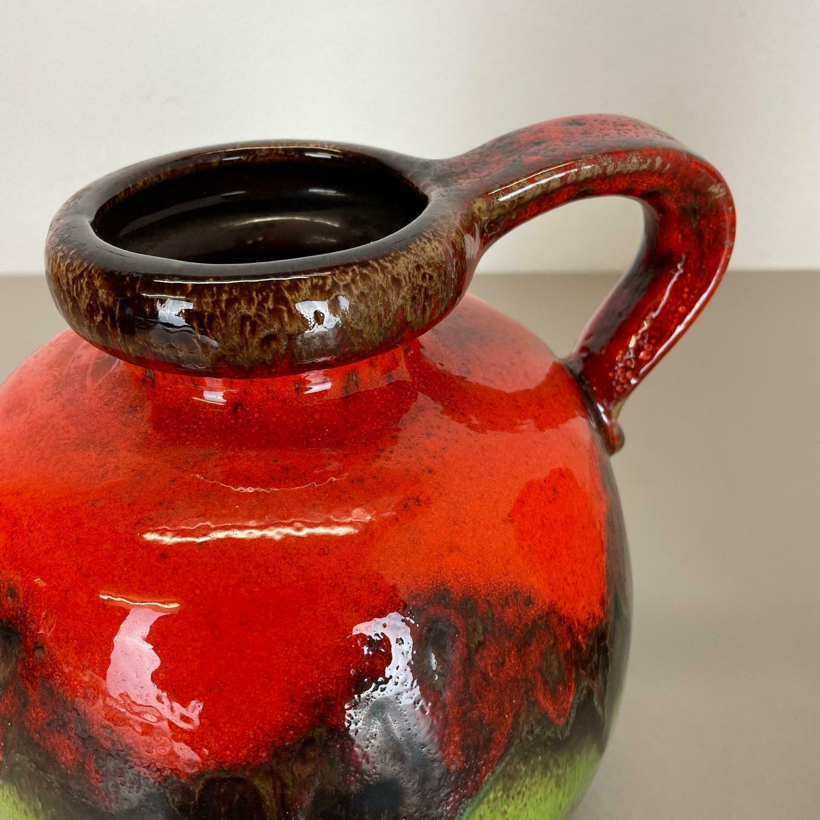 Set Of Two Pottery Fat Lava Vases "Multi Color" By Scheurich, Germany, 1970s photo buy
