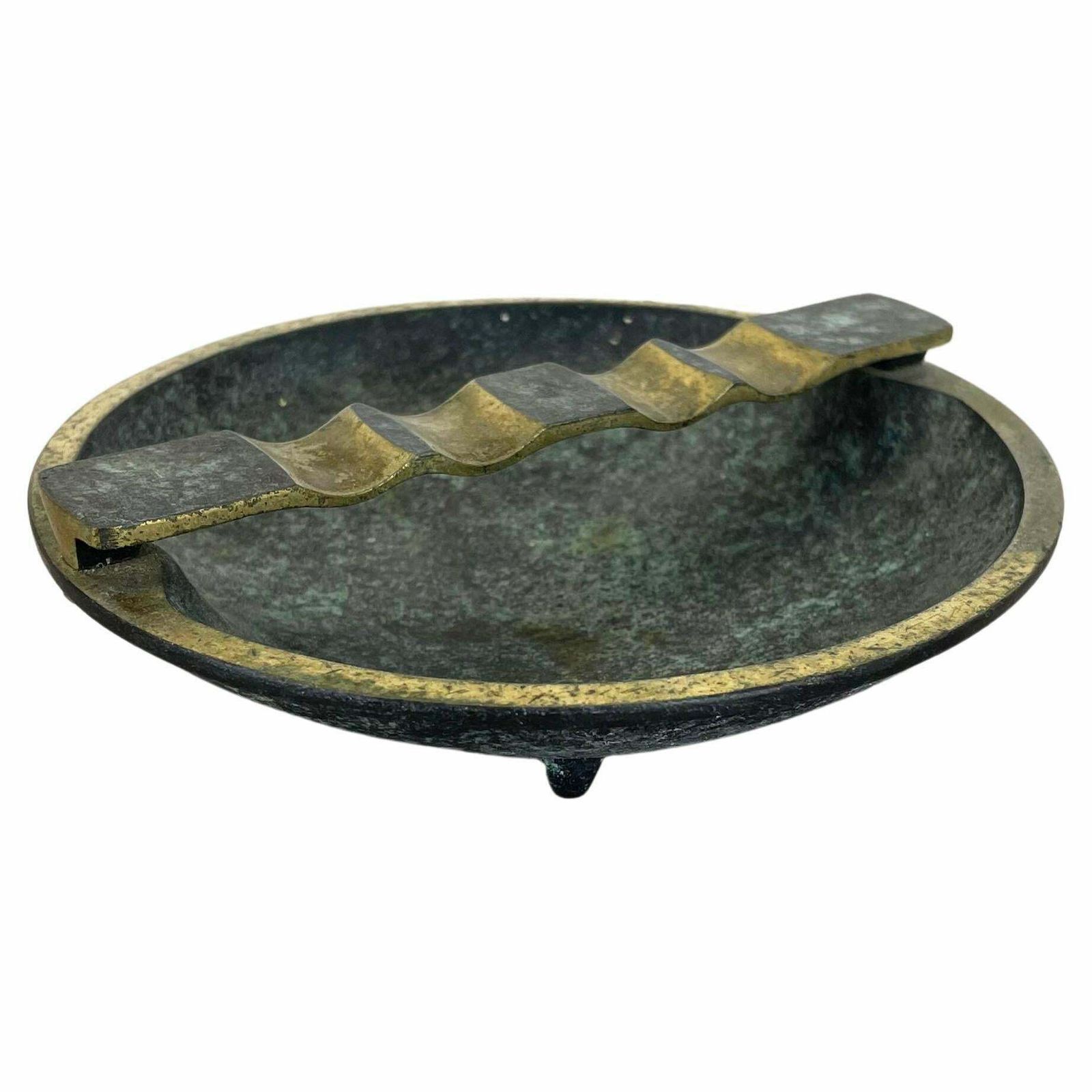 Vintage Austrian Tripod Brass Ashtray Hagenauer Era, Austria, 1950s