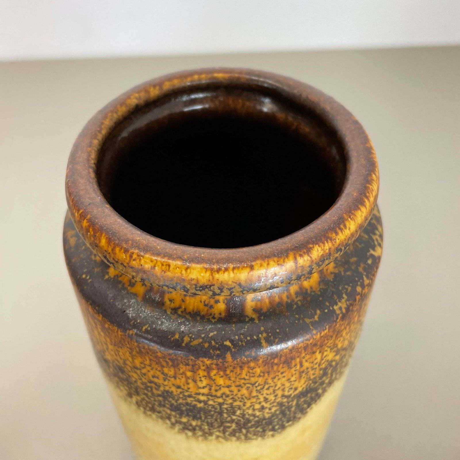 photo for sale Set Of Three Pottery Fat Lava Vases "Multi Colour" By Scheurich, Germany, 1970s