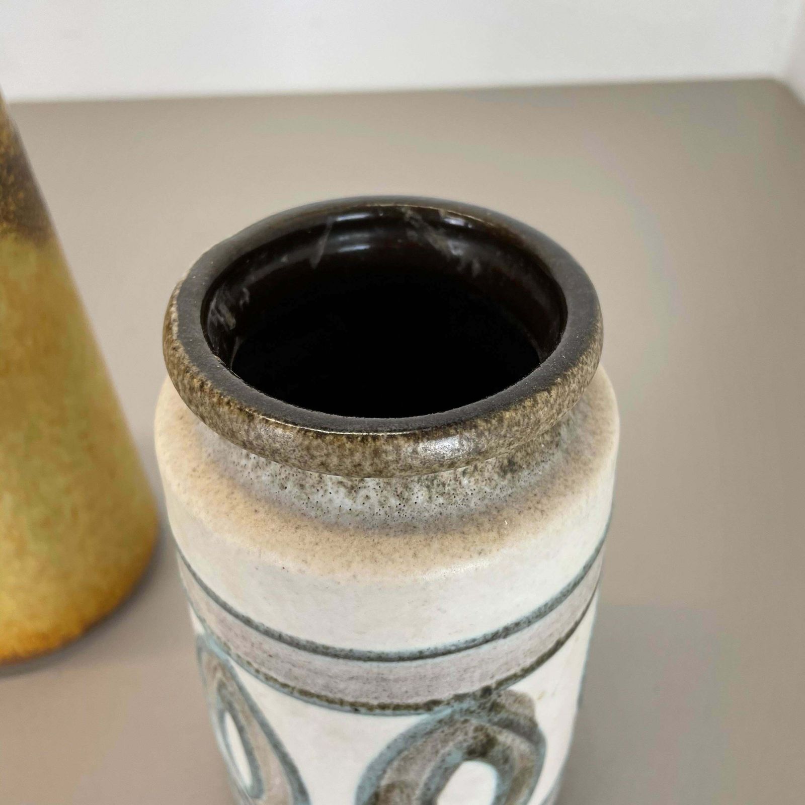 photo vinterior Set Of Three Pottery Fat Lava Vases "Multi Colour" By Scheurich, Germany, 1970s
