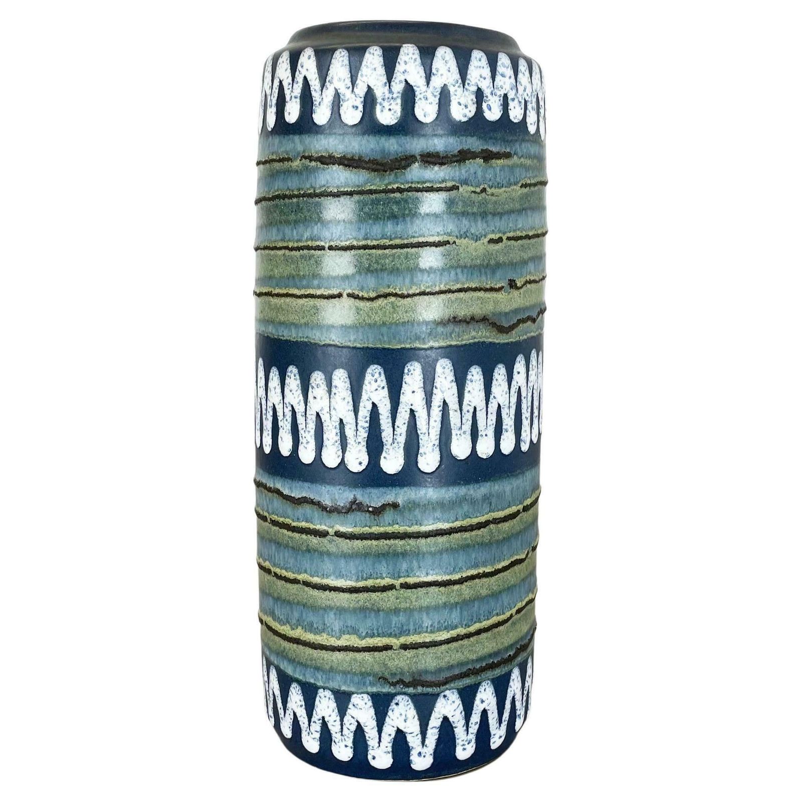Rare Prototpye Glaze Fat Lava Multi Colour Vase Scheurich Germany Wgp 1970s