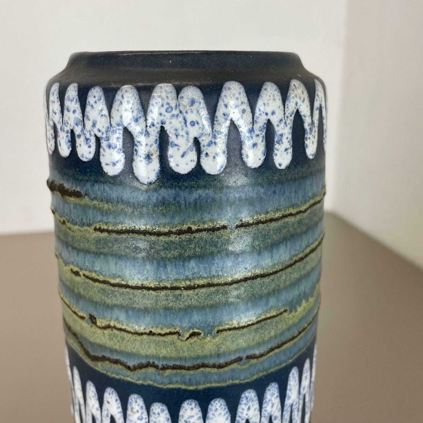 446.0 Rare Prototpye Glaze Fat Lava Multi Colour Vase Scheurich Germany Wgp 1970s photo
