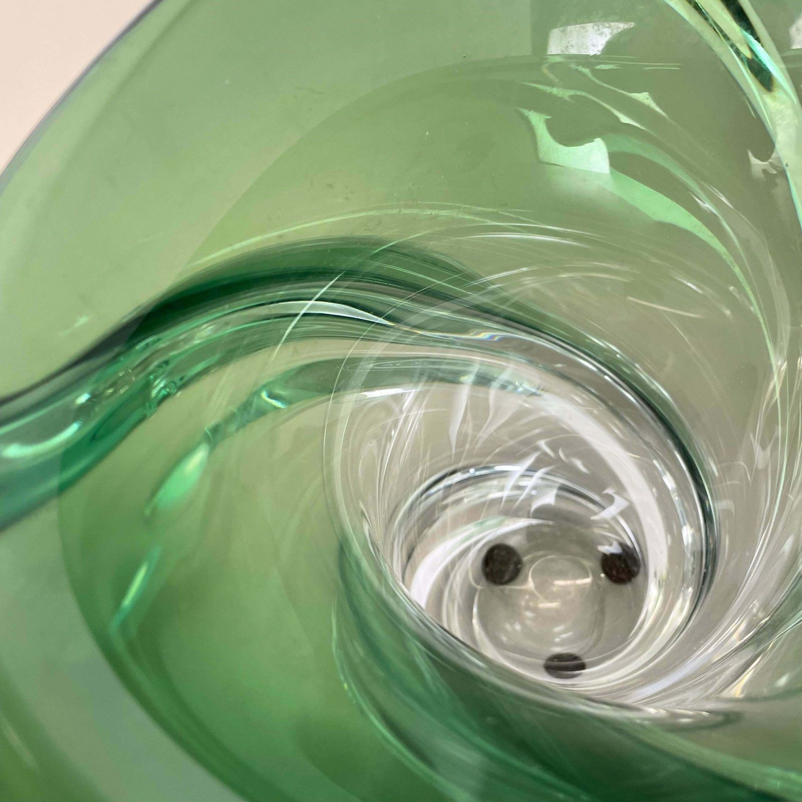 photo vintage Heavy 5,1kg Crystal Wave Glass Vase Object By Val Saint Lambert Belgium 1960s