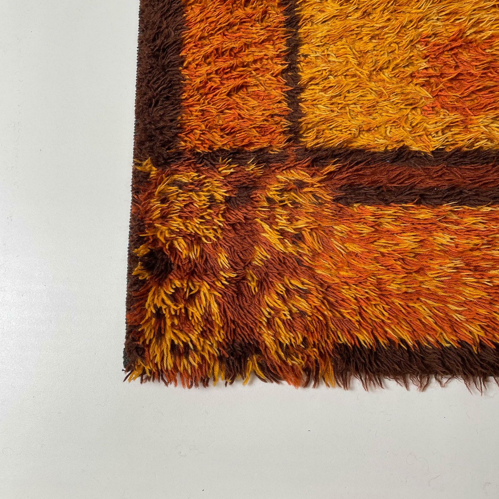 Original Scandinavian Square Pattern Rya Rug By Ege Taepper, 1960s, Denmark photo 1092.0