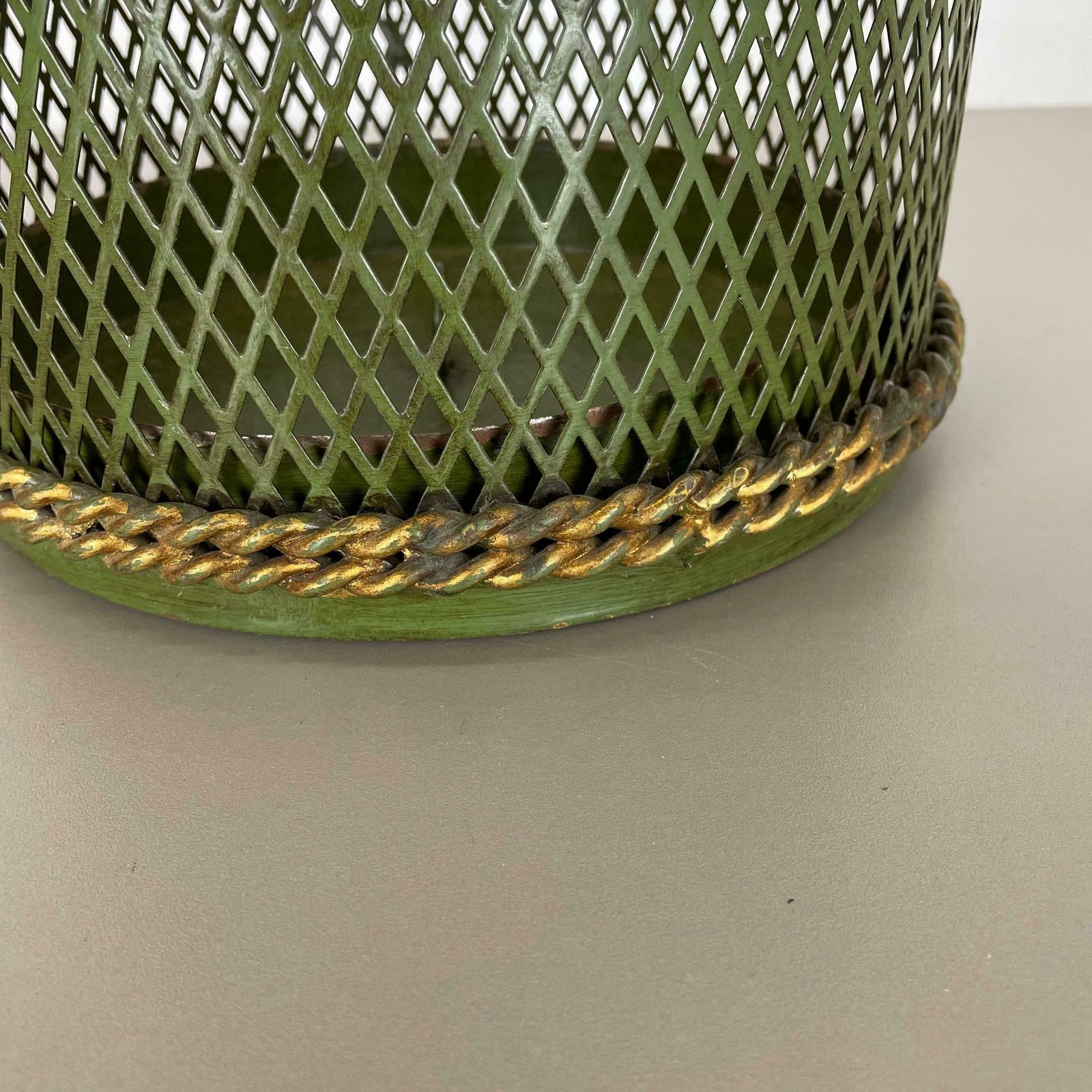 Hollywood Regency Gilded Metal Umbrella Stand By Li Puma, Firenze, Italy, 1950s photo buy