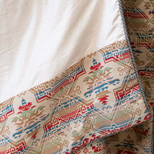 Textiles Reclaimed Heavy Tapestry Curtains With Tribal/Aztec Pattern photo