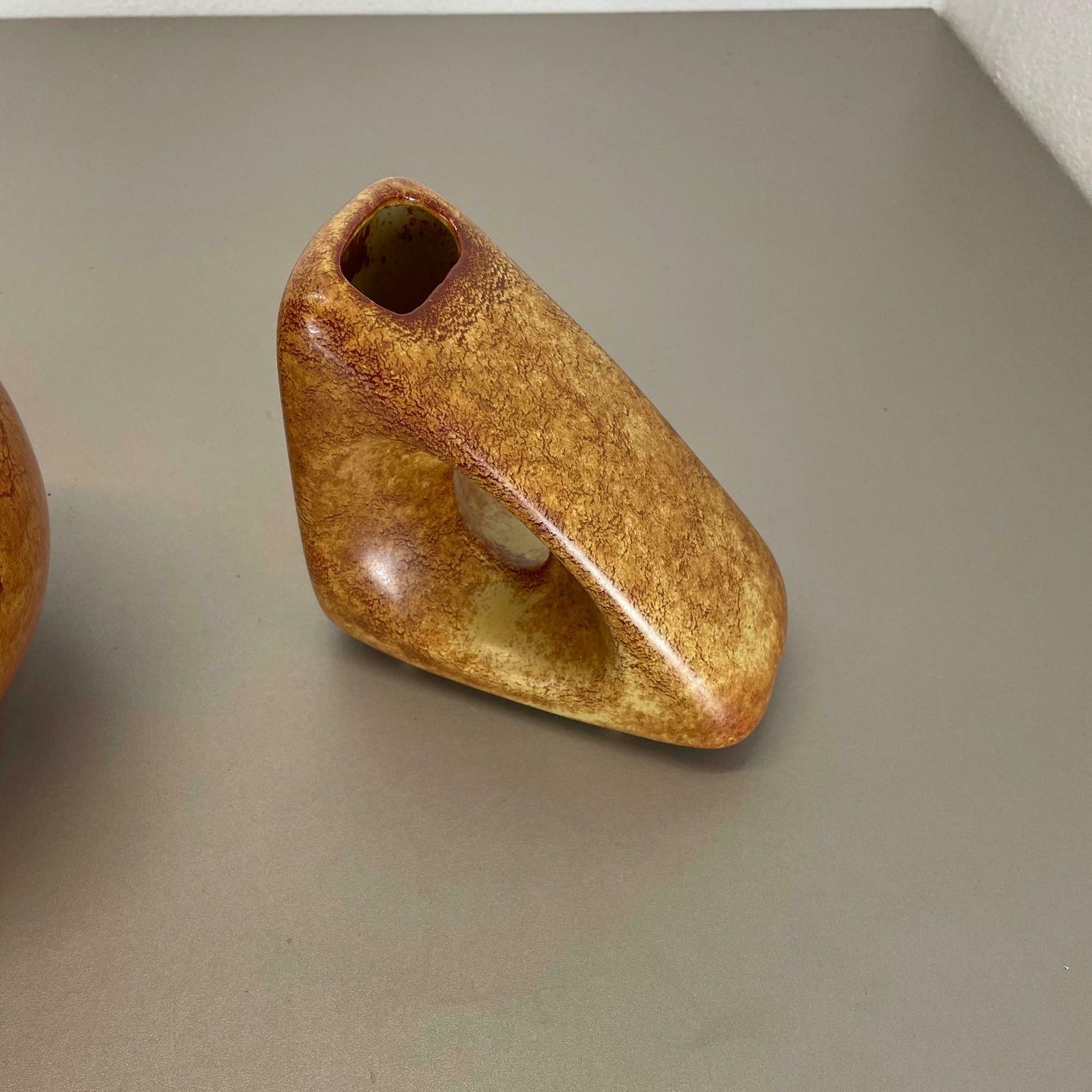 Home Decor Set Of 2 Ceramic Studio Pottery Vases By Bertoncello Ceramics Italy 1970s photo