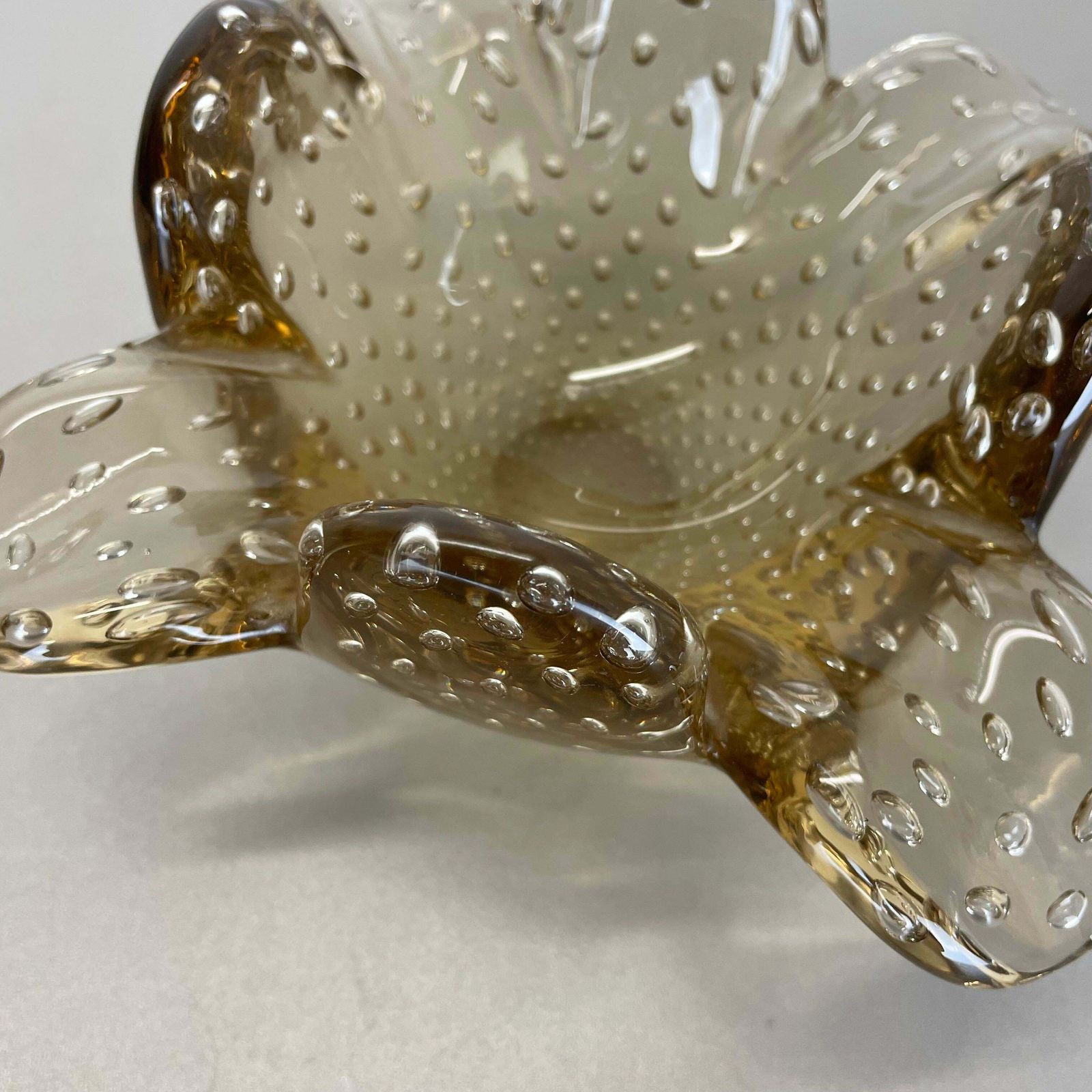 Glass Bowl Element Shell Ashtray Murano Bubble By Barovier And Toso Italy 1970s photo buy