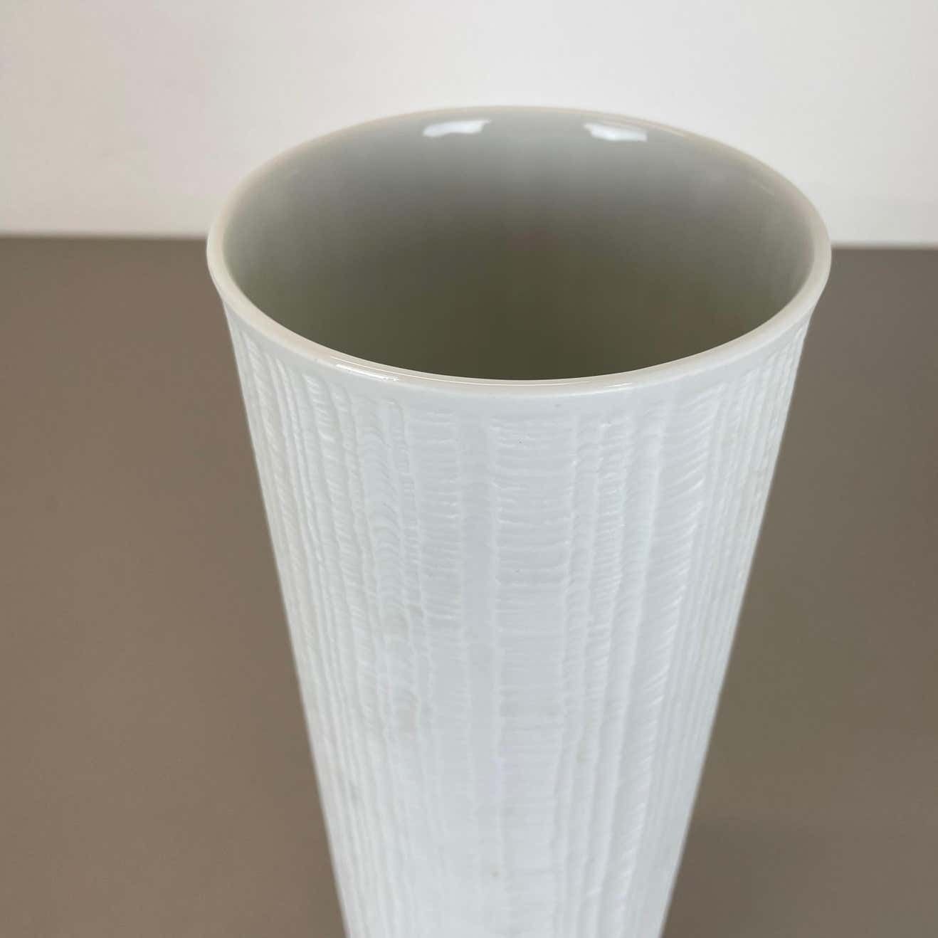 photo vinterior Large 32cm Op Art Vase Vase Heinrich Fuchs For Hutschenreuther, Germany, 1970s