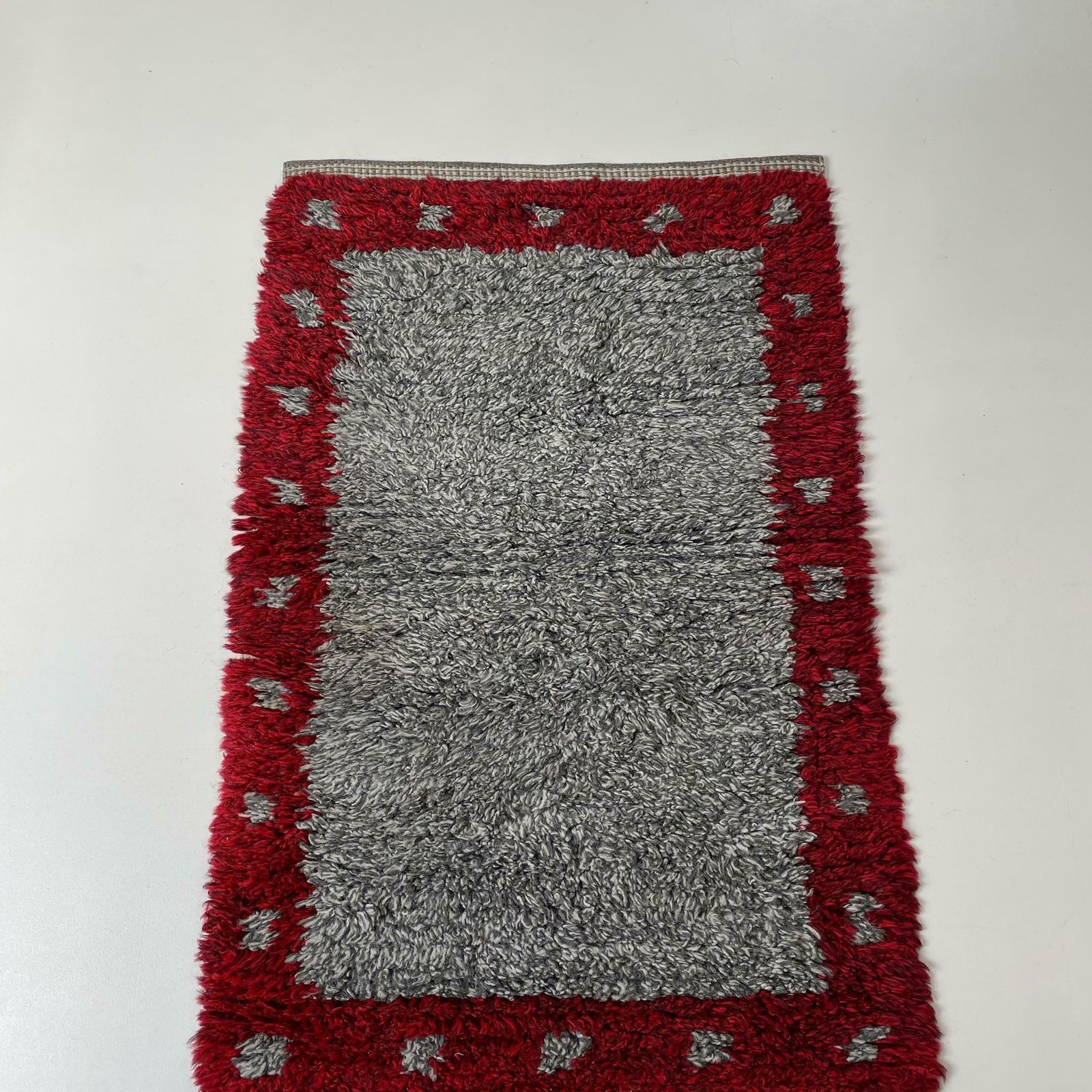 Abstract Scandinavian High Pile Abstract Rya Rug Carpet Sweden 1960s photo vinterior