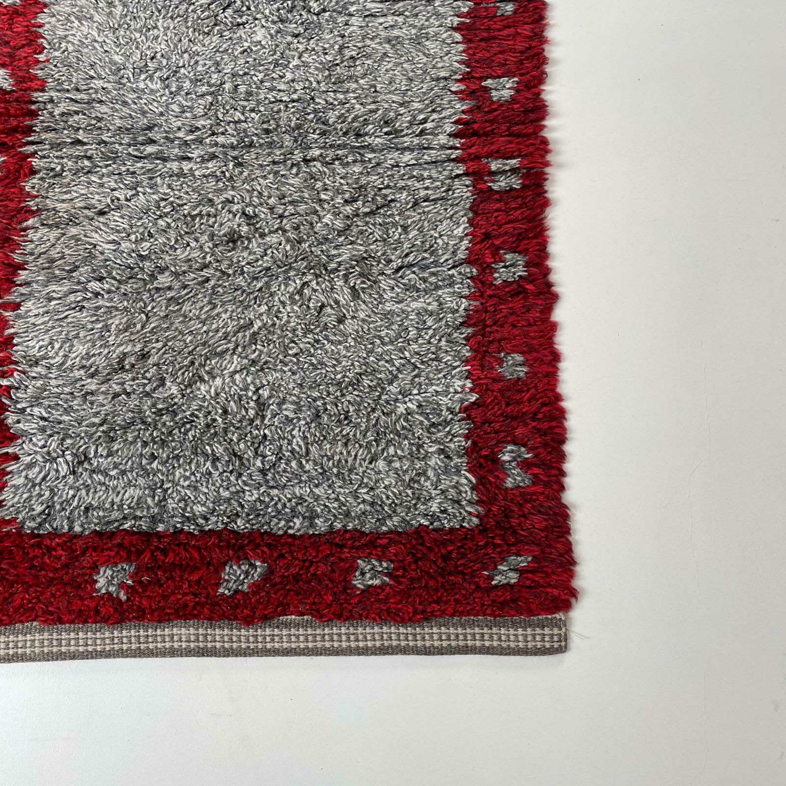 photo furniture Abstract Scandinavian High Pile Abstract Rya Rug Carpet Sweden 1960s