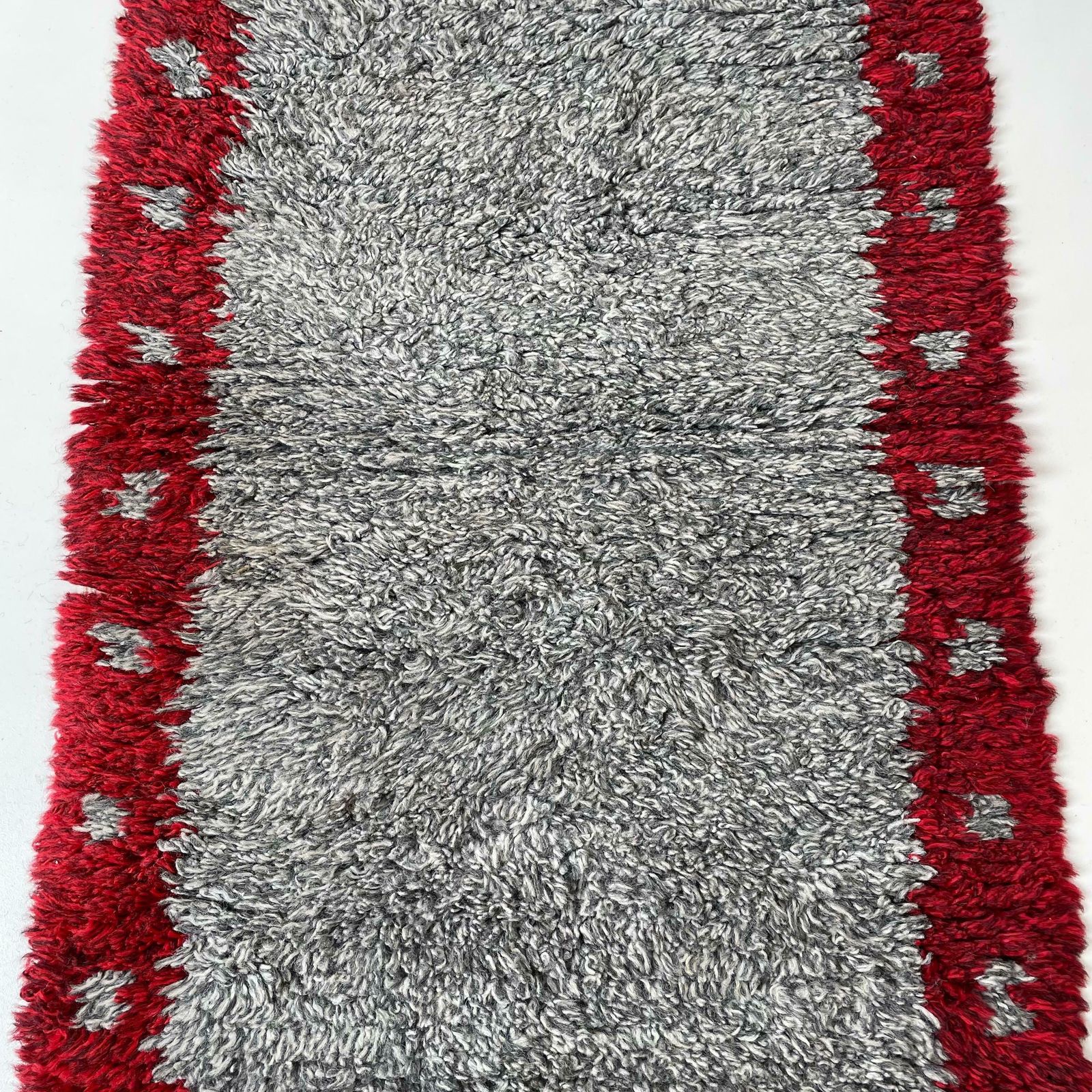 Textiles Abstract Scandinavian High Pile Abstract Rya Rug Carpet Sweden 1960s photo