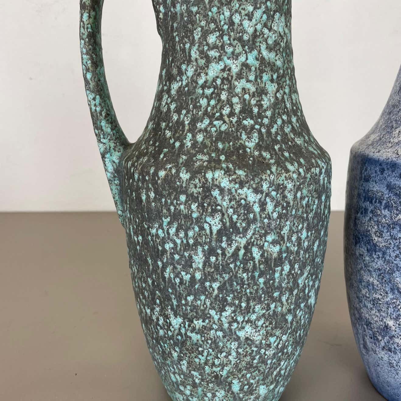 Set Of Two Pottery Fat Lava "Supercolor" Vases By Scheurich Germany Wgp photo 587.0