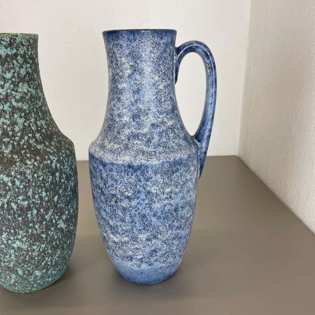 Set Of Two Pottery Fat Lava "Supercolor" Vases By Scheurich Germany Wgp photo vintage