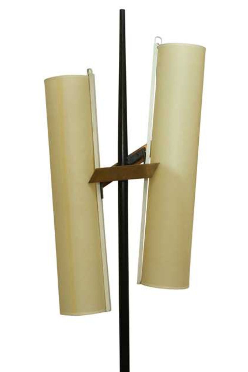Mid Century Marble Based Standard Lamp With Two Elongated Shades And Brass Mount 1960s Ol photo furniture
