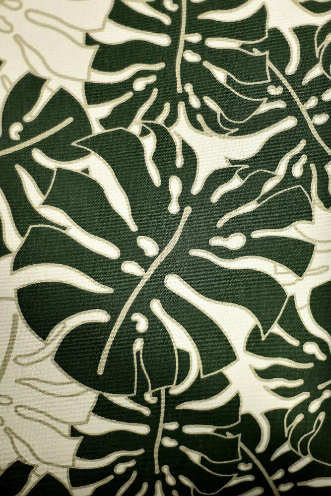 Furniture Danish Modern Rocking Chair In Wood And Monstera Leaf Pattern Fabric, 1960s photo