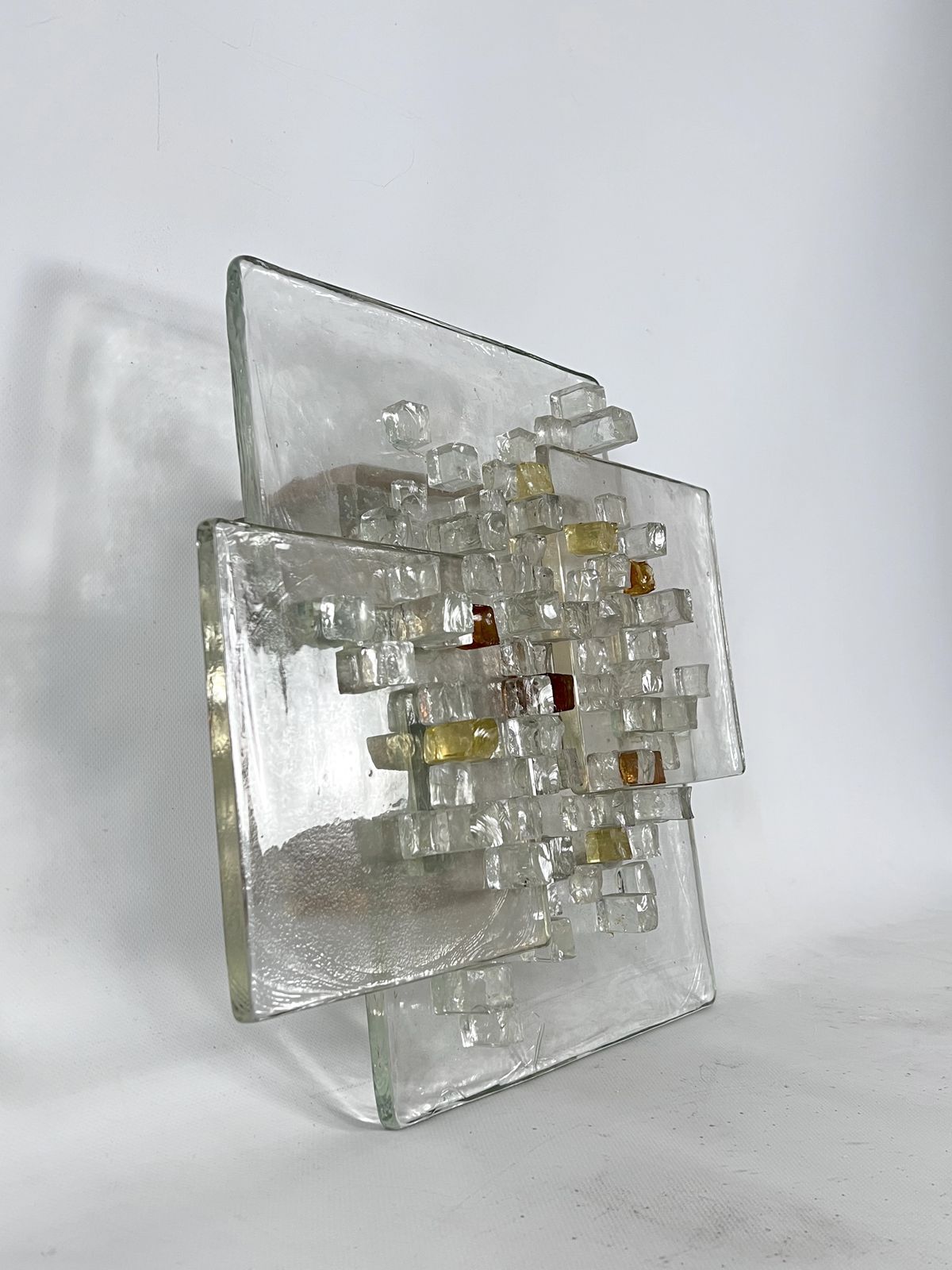 Mid Century Large Murano Glass Wall Light By Albano Poli For Poliarte. Italy 1970s photo for sale