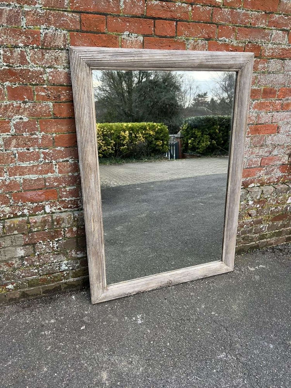 A Delightful Large Antique French 19th C Ribbed Mirror. photo 795.0