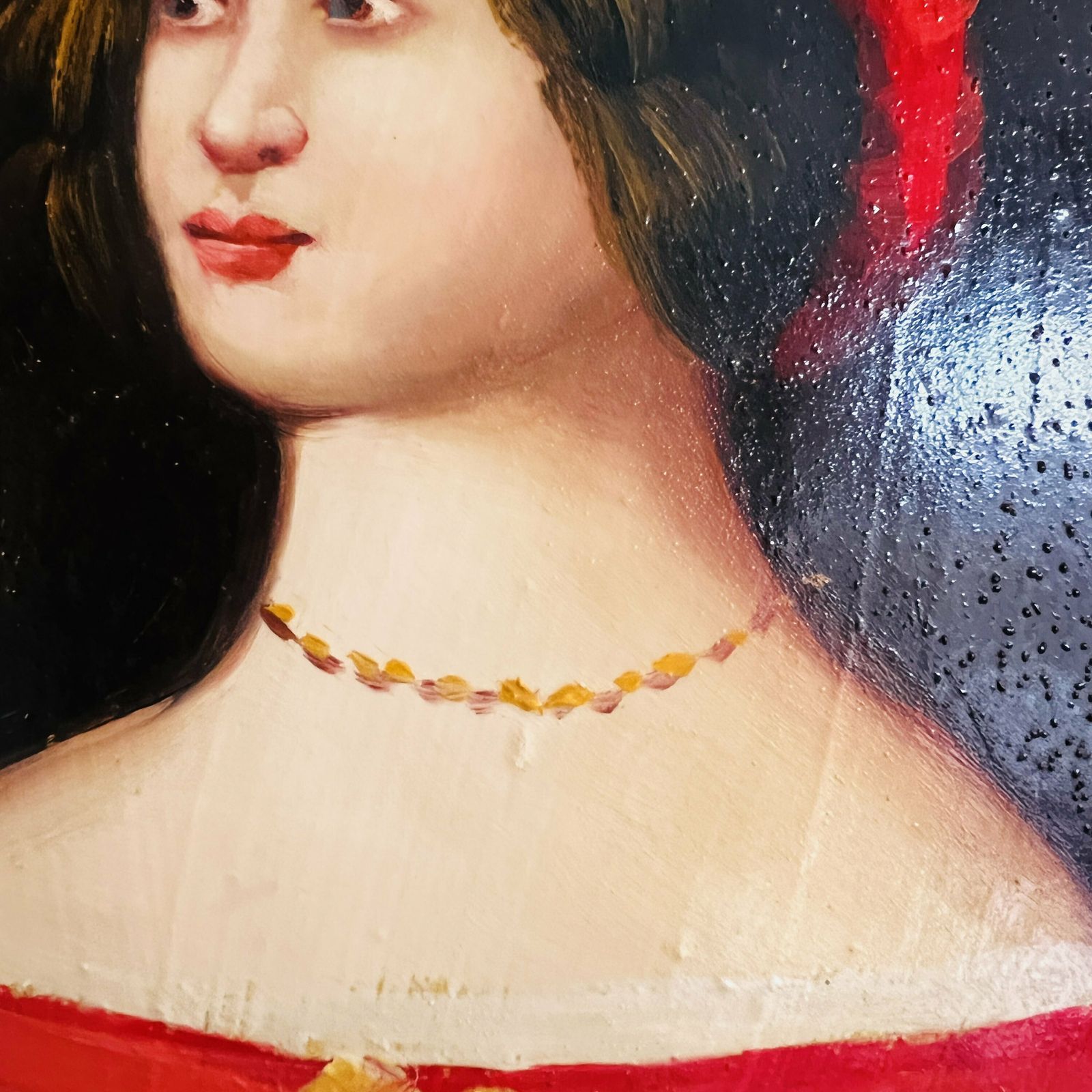 photo furniture Gorgeous Lady Portrait, Old Painting On Wood, Golden Frame, Home Decor, Wall Hanging