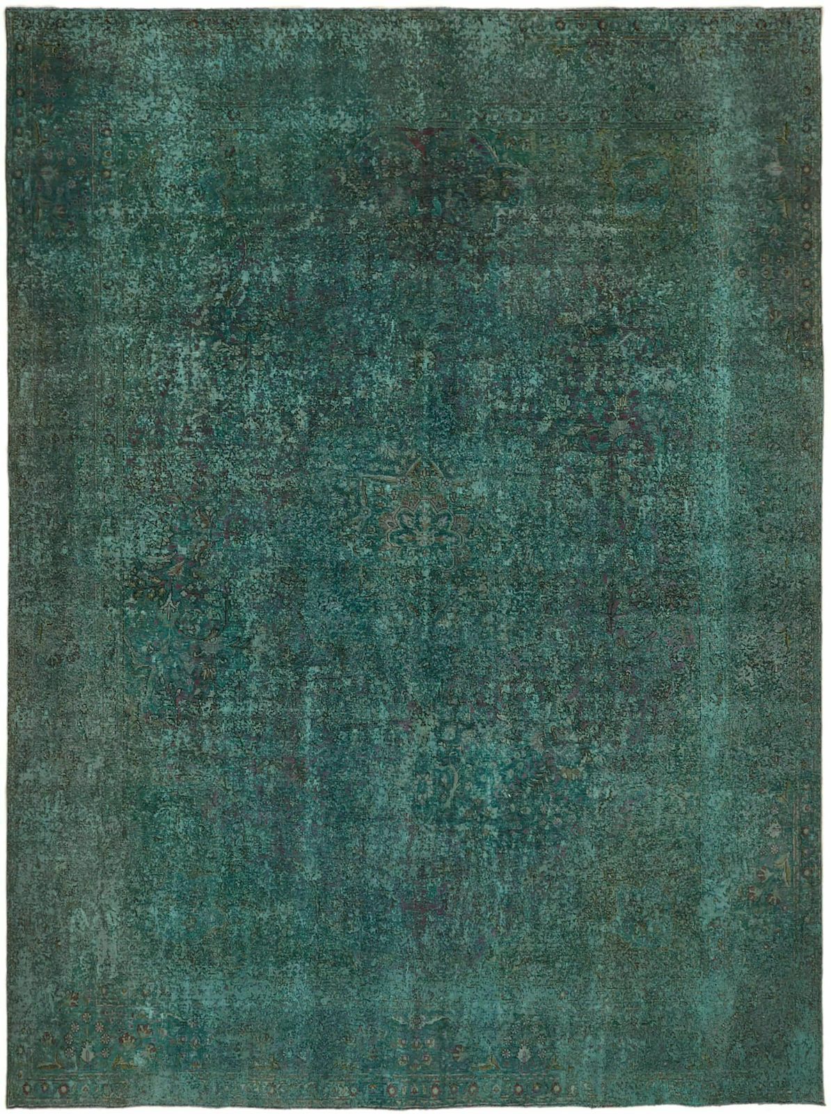 Handmade Turquoise 395 X 300 Cm Over Dyed Large Area Rug