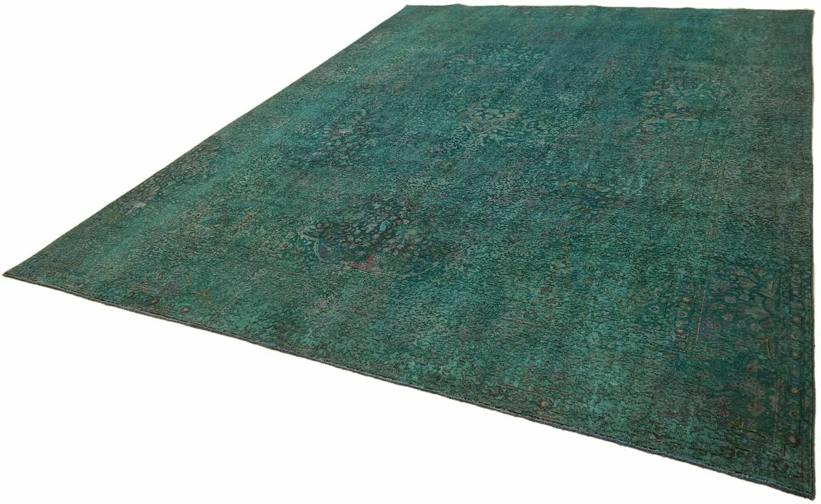 Handmade Turquoise 395 X 300 Cm Over Dyed Large Area Rug photo for sale
