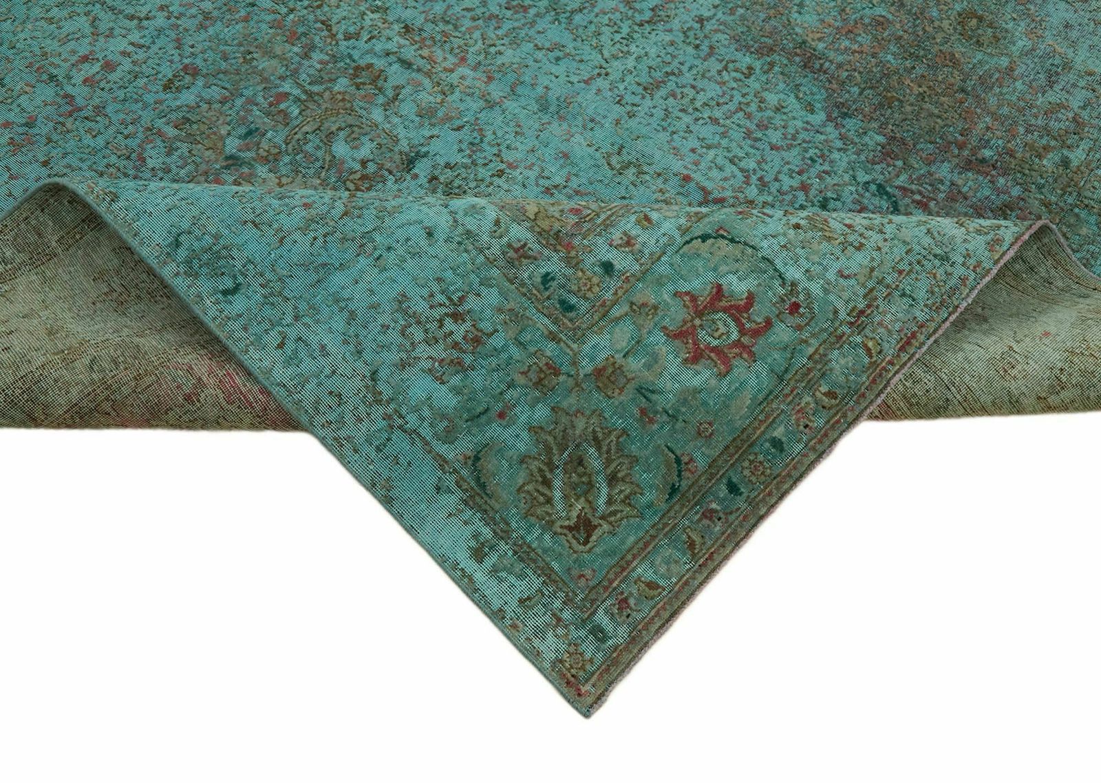 Handmade 356 X 240 Cm Turquoise Over Dyed Large Area Rug photo buy