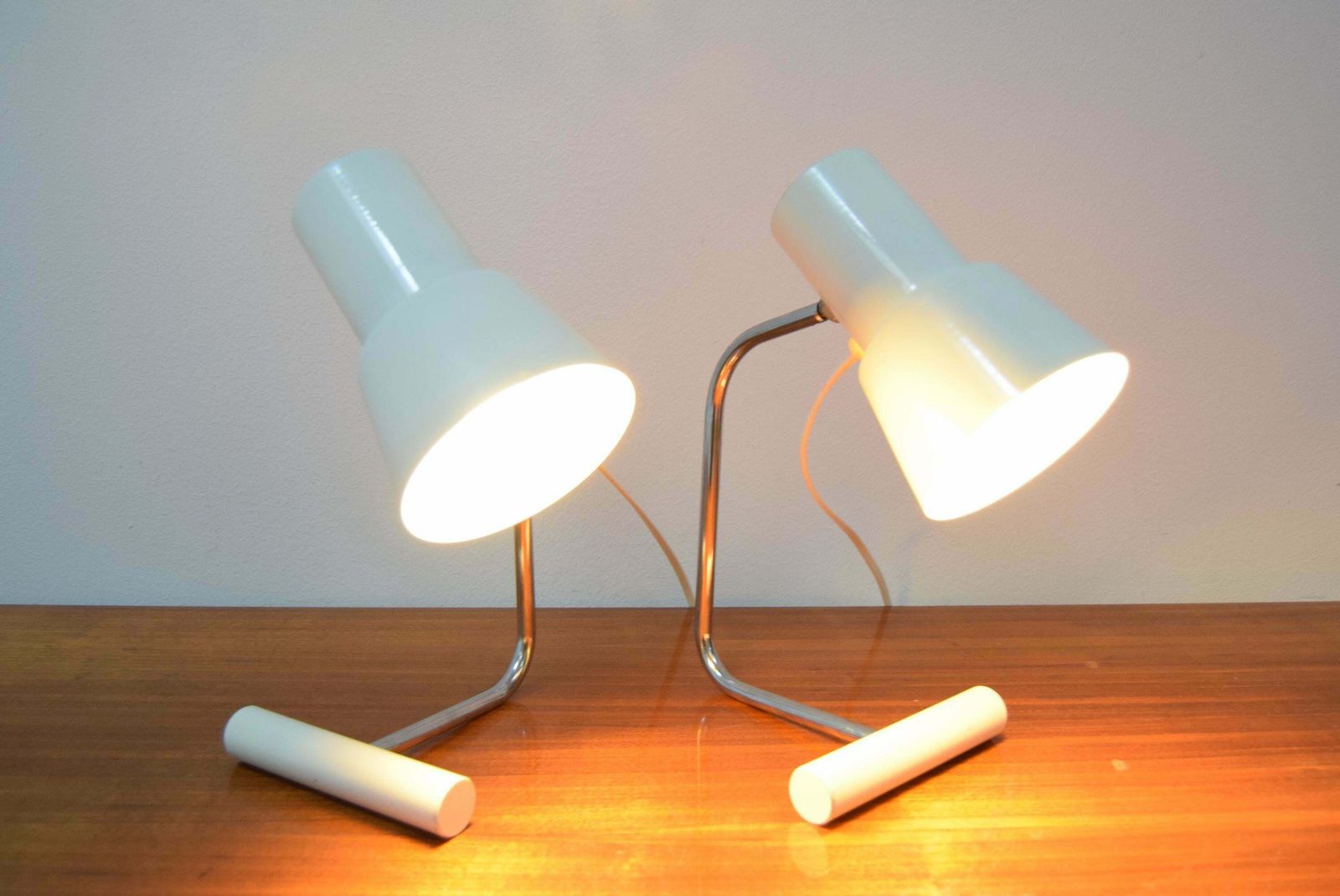 411.0 Pair Of Mid Century Table Lamps By Josef Hurka For Napako,1970's. photo