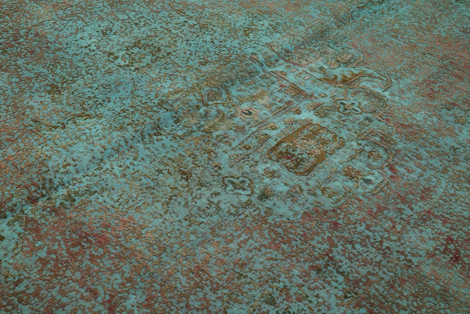 Handmade Turquoise 375 X 290 Cm Over Dyed Large Area Rug photo 3640.0