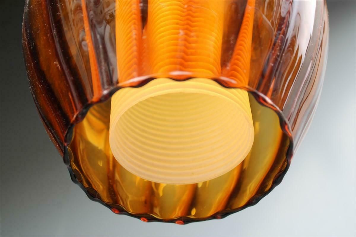 Lantern Murano Glass Brass Part Italian Design 1950s Pumpkin Seguso photo vinterior