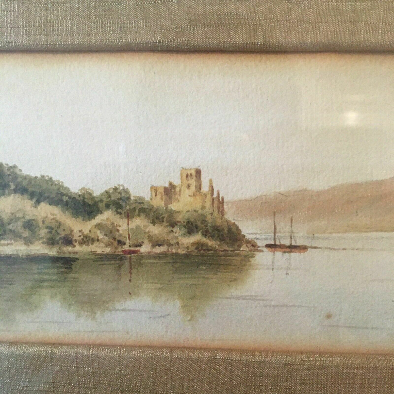 Charles Henry Turner Antique Watercolour Landscape Painting 1880s Rhein Framed photo 175.0