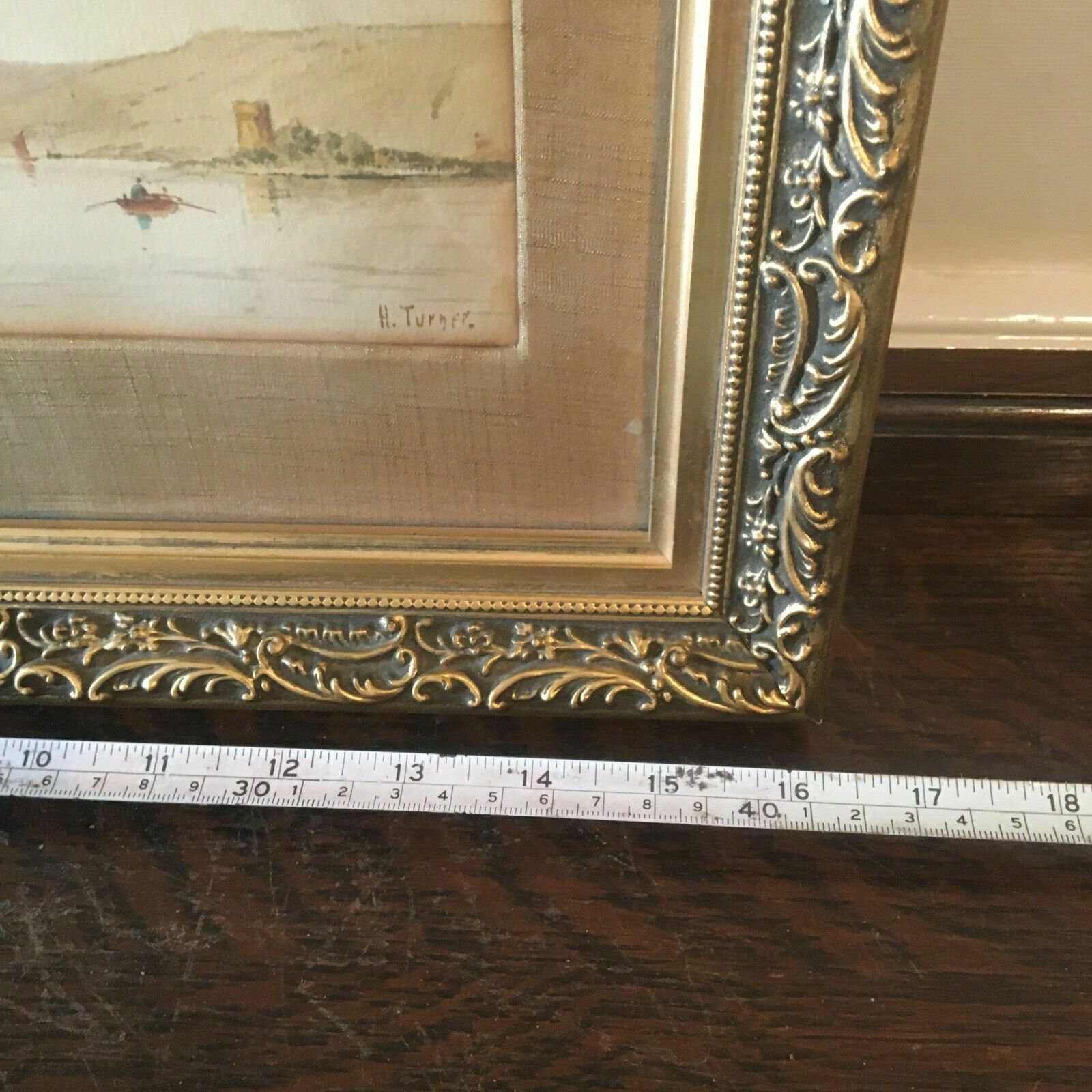 Art Charles Henry Turner Antique Watercolour Landscape Painting 1880s Rhein Framed photo