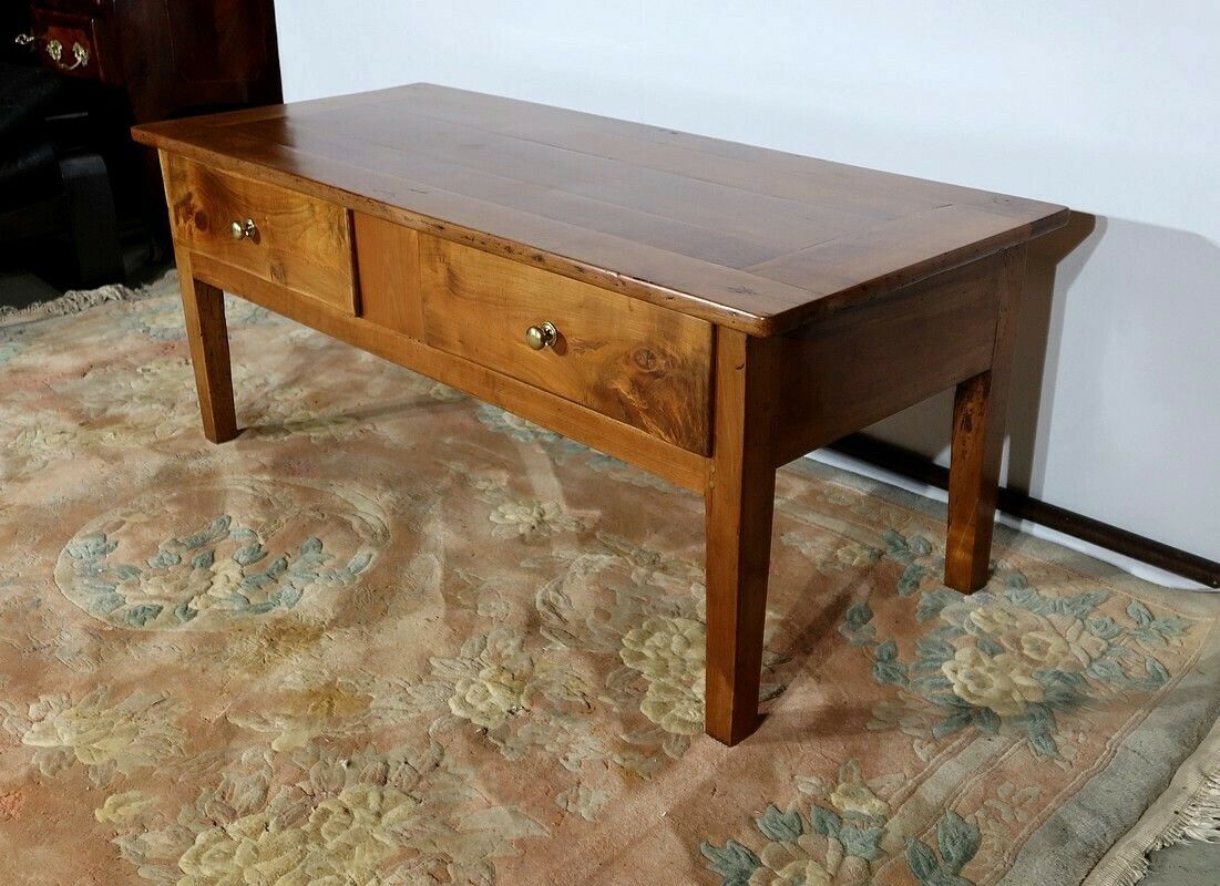 Living Room Coffee Table In Solid Cherry, 19th Century photo for sale