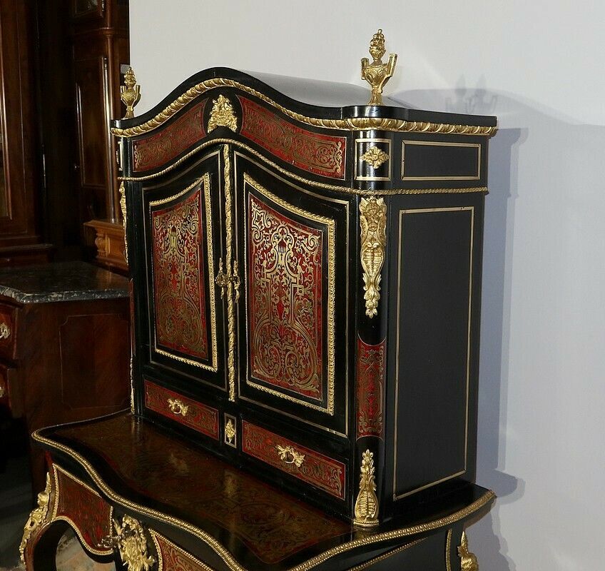 photo for sale Small Cabinet In Boulle Marquetry, Napoleon III, 19th Century