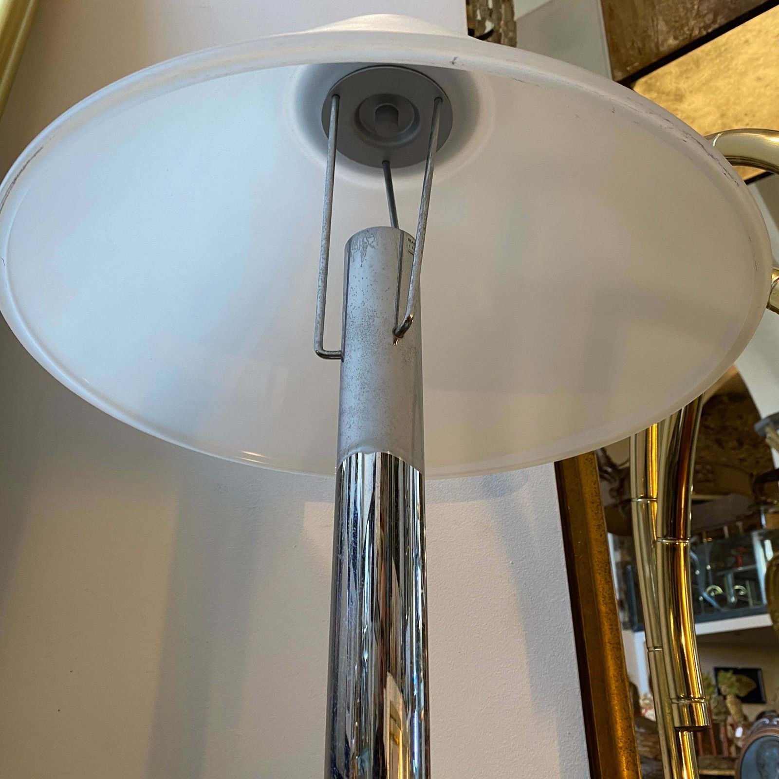 1990s Glashutte Limburg Modernist Metal And Glass Table Lamp photo 685.0