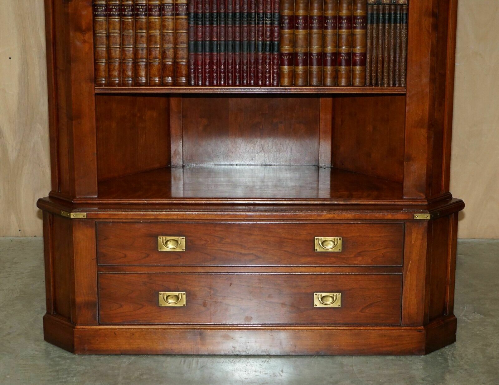 1 Of 2 Harrods London Kennedy Mahogany Bookcase Home Bar Cabinet Faux Books photo Furniture